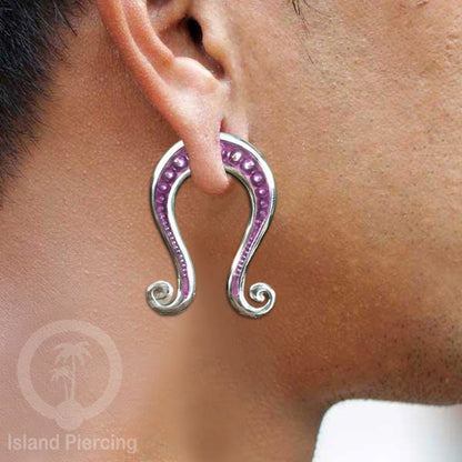 Tindik Anting Piercing Epoxy dan Kuningan Ear expander dengan variasi bola baja