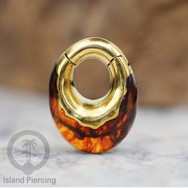 Tindik Anting Piercing Epoxy dan Kuningan Ear Expander dan Ear Clicker