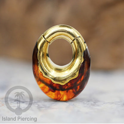 Tindik Anting Piercing Epoxy dan Kuningan Ear Expander dan Ear Clicker