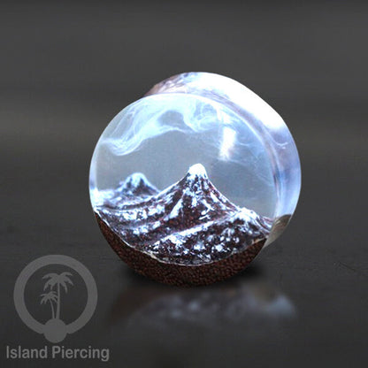 Tindik Ear-plug Piercing dari kayu dan resin buatan tangan banyak motif istimewa
