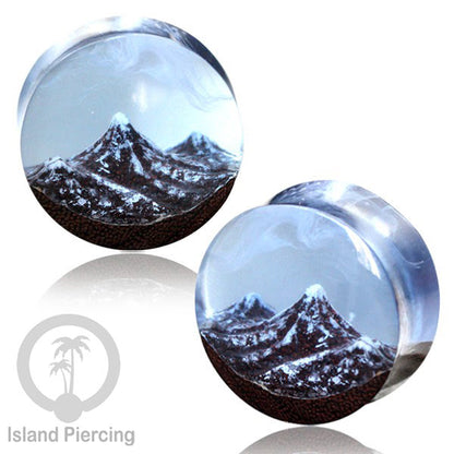 Tindik Ear-plug Piercing dari kayu dan resin buatan tangan banyak motif istimewa