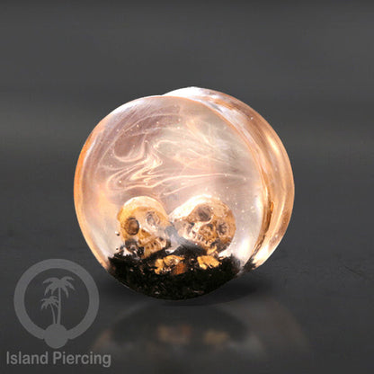 Tindik Ear-plug Piercing dari kayu dan resin buatan tangan banyak motif istimewa