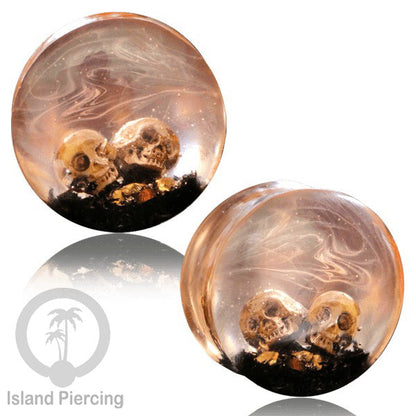 Tindik Ear-plug Piercing dari kayu dan resin buatan tangan banyak motif istimewa