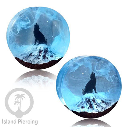 Tindik Ear-plug Piercing dari kayu dan resin buatan tangan banyak motif istimewa