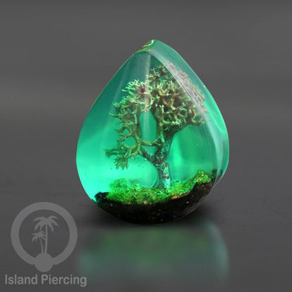 Tindik Ear-plug Piercing bentuk tetes dari kayu ukiran tangan banyak motif unik