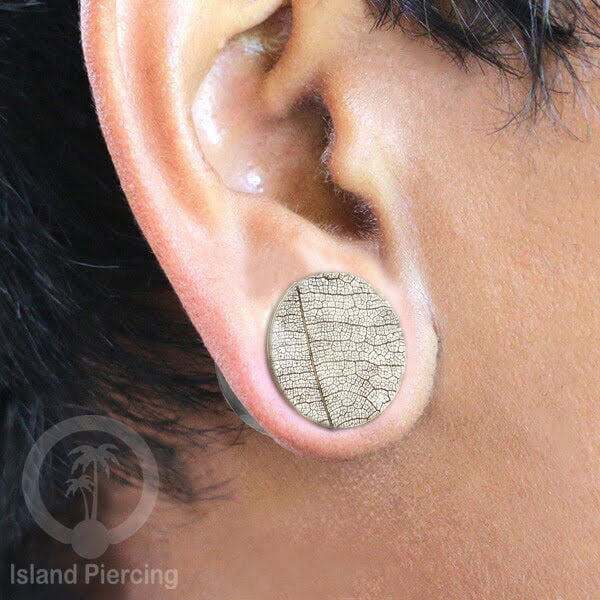 Tindik Ear-plug Resin dengan desain Jelly fish, Serigala, Goa dan Daun
