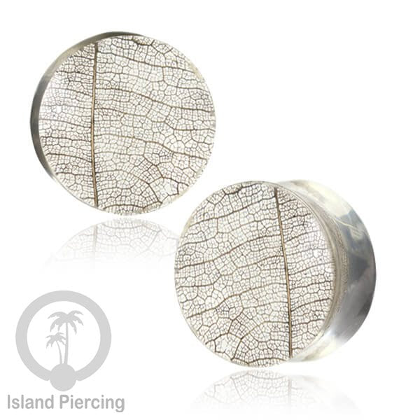Tindik Ear-plug Resin dengan desain Jelly fish, Serigala, Goa dan Daun