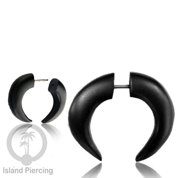 Fake wood piercing, Tindik palsu, Model Kayu sederhana yang datar warna Hitam