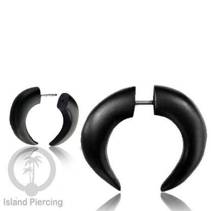 Fake wood piercing, Tindik palsu, Model Kayu sederhana yang datar warna Hitam