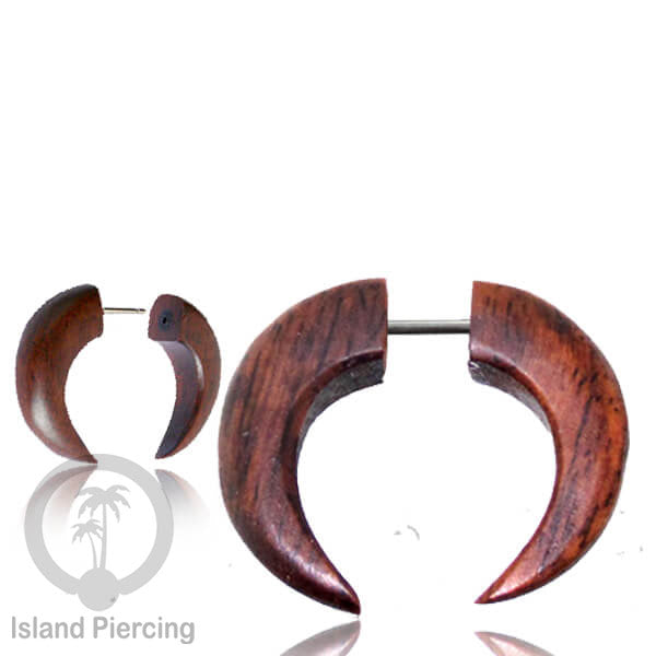Fake wood piercing, Tindik palsu, Model Kayu sederhana yang datar warna Coklat