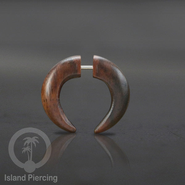 Fake wood piercing, Tindik palsu, Model Kayu sederhana yang datar warna Coklat
