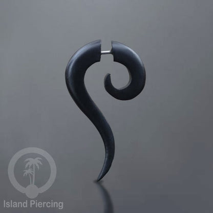 Fake wood piercing, Tindik palsu, Model Kayu sederhana yang datar warna Hitam