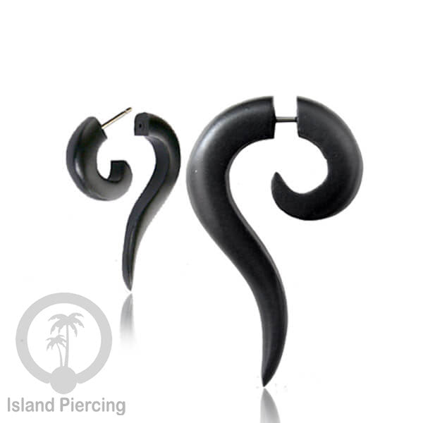 Fake wood piercing, Tindik palsu, Model Kayu sederhana yang datar warna Hitam