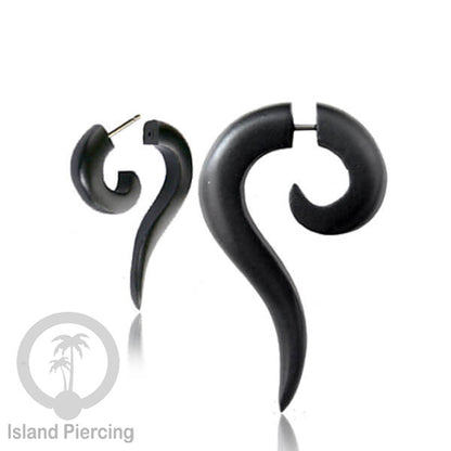 Fake wood piercing, Tindik palsu, Model Kayu sederhana yang datar warna Hitam