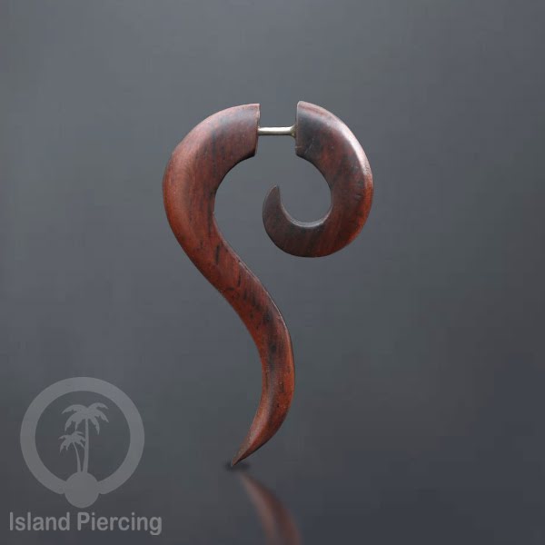 Fake wood piercing, Tindik palsu, Model Kayu sederhana yang datar warna Coklat
