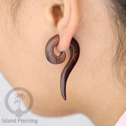 Fake wood piercing, Tindik palsu, Model Kayu sederhana yang datar warna Coklat