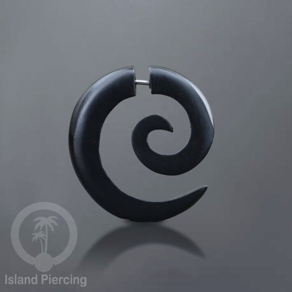 Fake wood piercing, Tindik palsu, Model Kayu sederhana yang datar warna Hitam