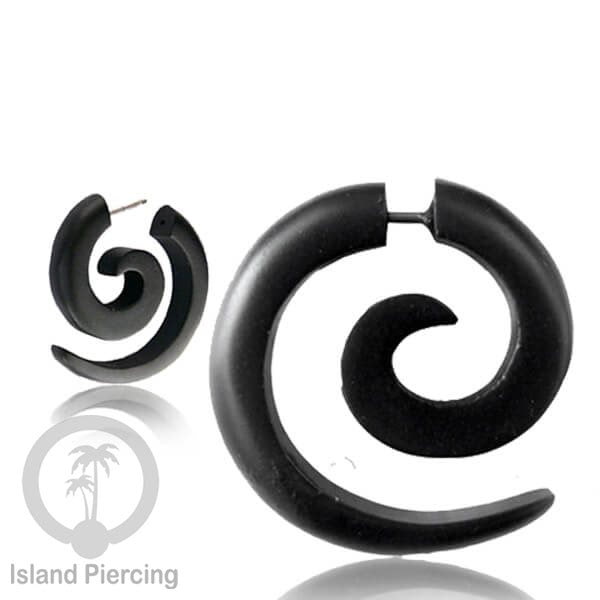 Fake wood piercing, Tindik palsu, Model Kayu sederhana yang datar warna Hitam