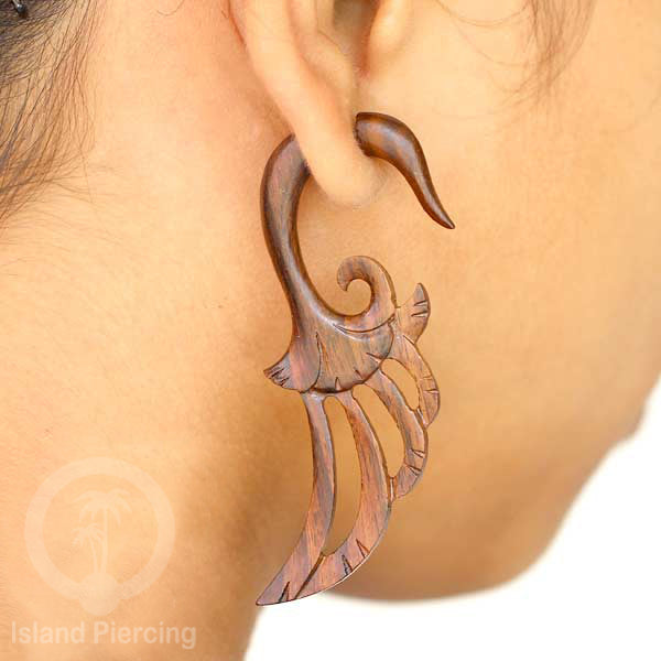 Fake Wood Piercing, Tindik palsu model Kayu ukiran tangan pakai sistem push.