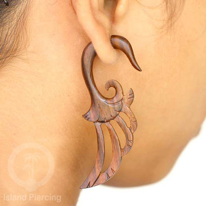 Fake Wood Piercing, Tindik palsu model Kayu ukiran tangan pakai sistem push.