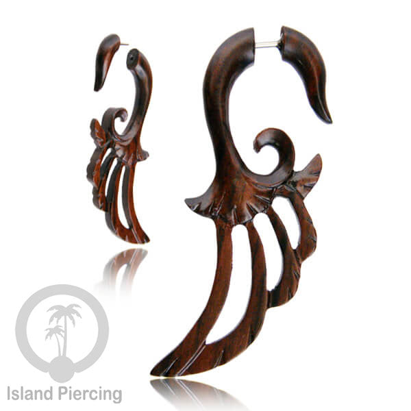 Fake Wood Piercing, Tindik palsu model Kayu ukiran tangan pakai sistem push.