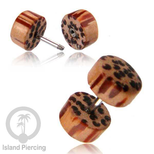 Fake Wooden plugs, Anting Tindik palsu sistem mur dari banyak pilihan jenis Kayu