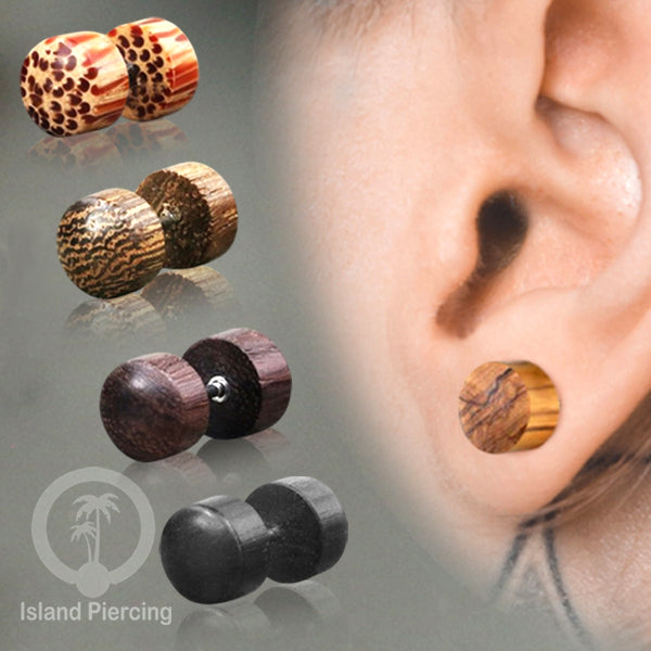 Fake Wooden plugs, Anting Tindik palsu sistem mur dari banyak pilihan jenis Kayu