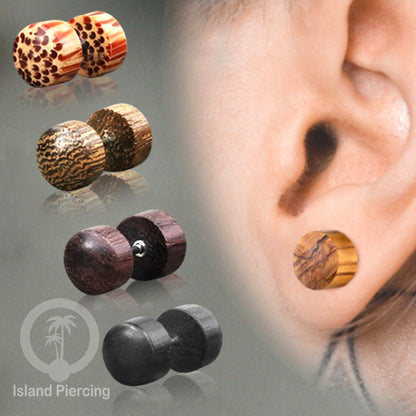 Fake Wooden plugs, Anting Tindik palsu sistem mur dari banyak pilihan jenis Kayu