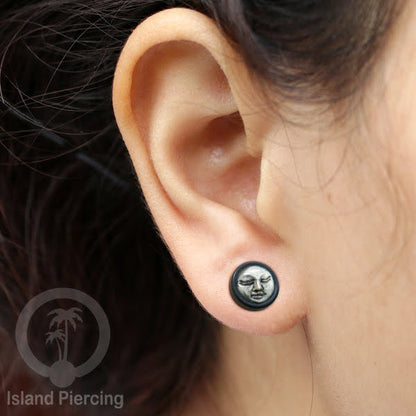 Pilihan Anting TIndik plug kayu sistem push cocok lubang telinga normal, fake wood plug