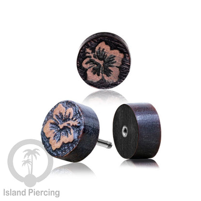 Fake Plug Piercing, Anting Tindik Plug Kayu ukiran pakai sistem push banyak pilihan model.