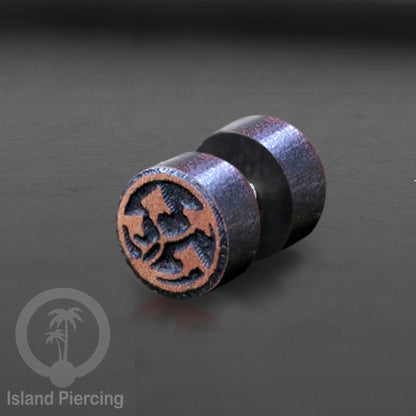 Fake Plug Piercing, Anting Tindik Plug Kayu ukiran pakai sistem push banyak pilihan model.