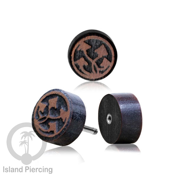 Fake Plug Piercing, Anting Tindik Plug Kayu ukiran pakai sistem push banyak pilihan model.