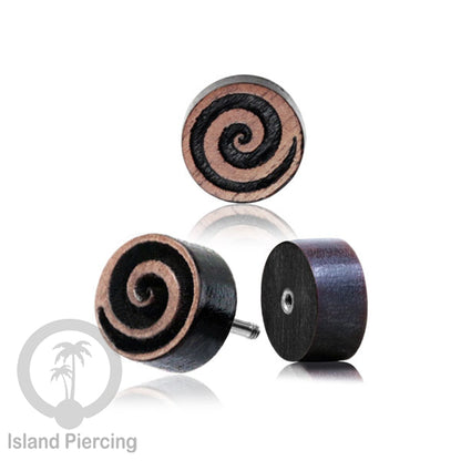 Fake Plug Piercing, Anting Tindik Plug Kayu ukiran pakai sistem push banyak pilihan model.