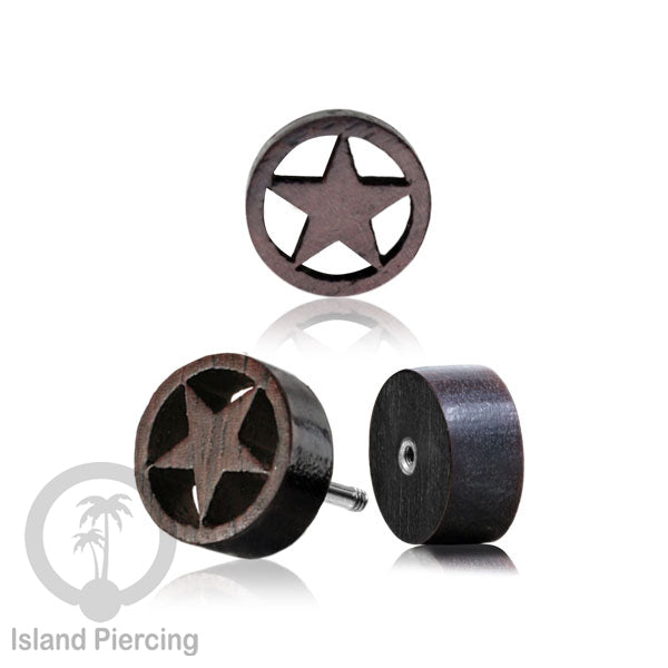 Fake Plug Piercing, Anting Tindik Plug ukiran Kayu pakai sistem mur model istimewa dan unik