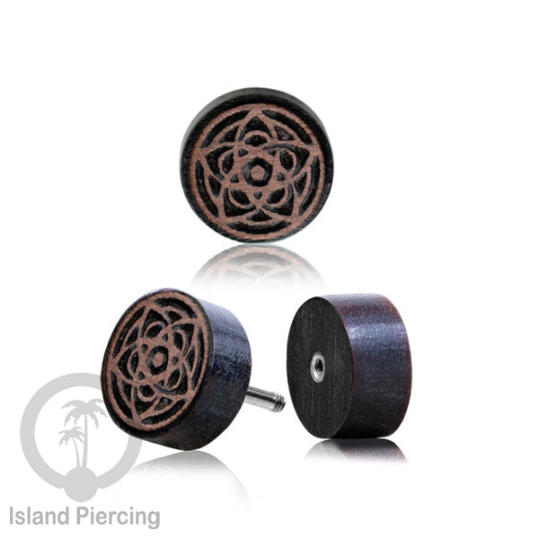 Fake Plug Piercing, Anting Tindik Plug ukiran Kayu pakai sistem mur model istimewa dan unik
