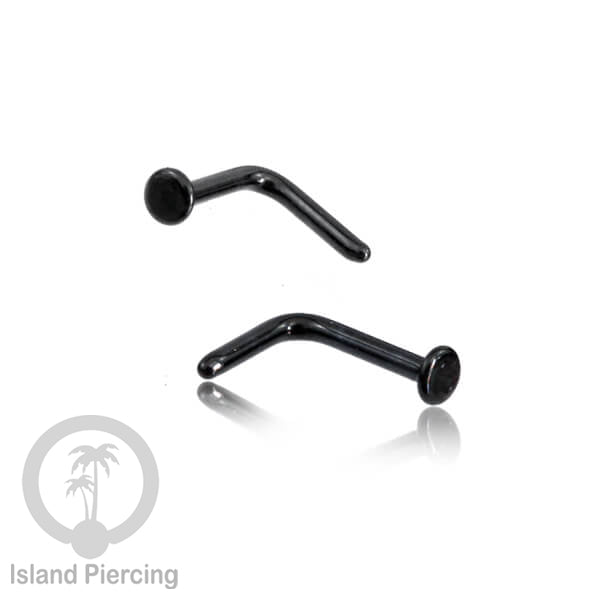 Nose Piercing Jewelry Perhiasan Hidung Nose Ring bahan Kaca Pyrex warna Hitam, Glass Nose Jewelry