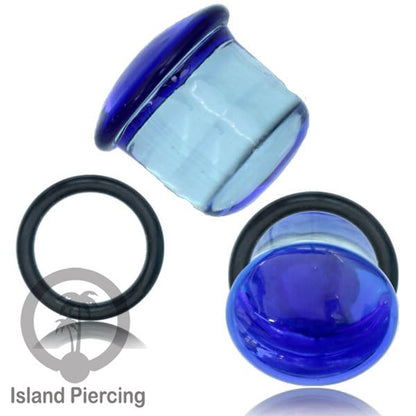 Anting Plug dari piercing kaca Pyrex single flair dengan pilihan warna.
