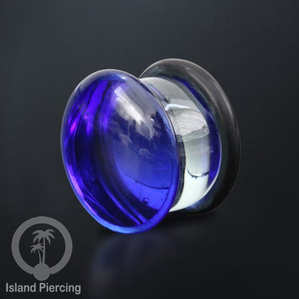 Anting Plug dari piercing kaca Pyrex single flair dengan pilihan warna.