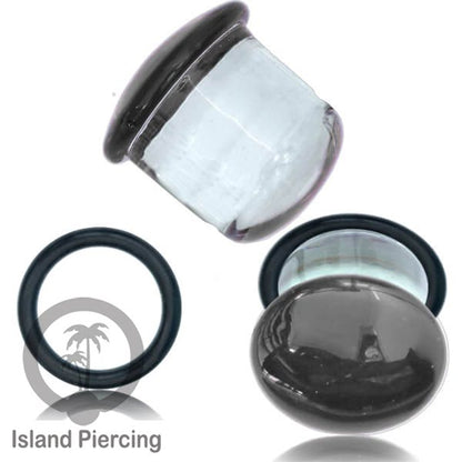 Anting Plug dari piercing kaca Pyrex single flair dengan pilihan warna.