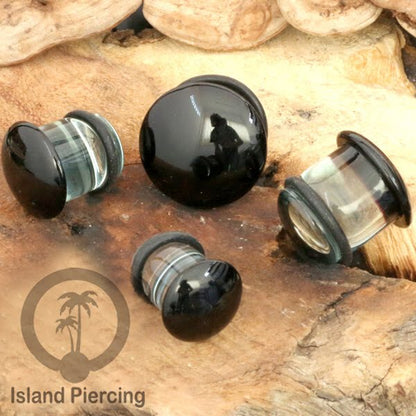 Anting Plug dari piercing kaca Pyrex single flair dengan pilihan warna.