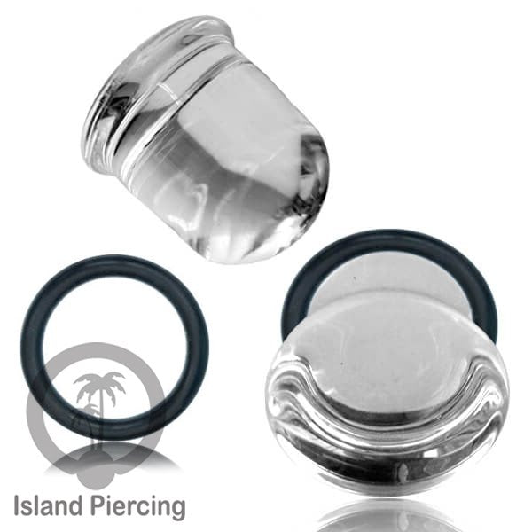Anting Plug dari piercing kaca Pyrex single flair dengan pilihan warna.