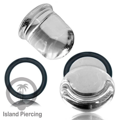 Anting Plug dari piercing kaca Pyrex single flair dengan pilihan warna.