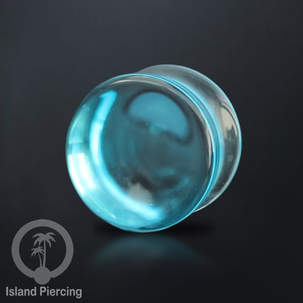Anting Plug dari piercing  buat dari kaca Pyrex. Tindik plug warna transparan pink dan aqua