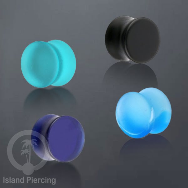 Anting Plug dari Piercing  buat dari Kaca Pyrex. Tindik Plug sand-blast, frosted style pilihan banyak warna