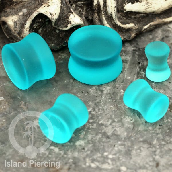 Anting Plug dari Piercing  buat dari Kaca Pyrex. Tindik Plug sand-blast, frosted style pilihan banyak warna