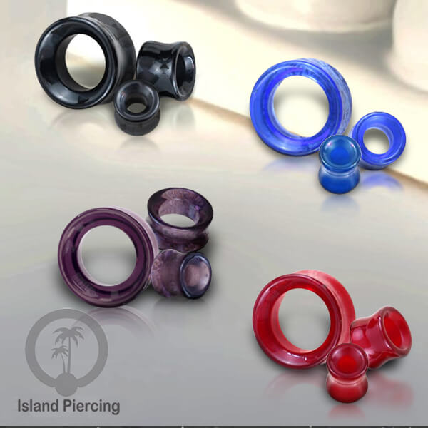 Anting Ear Tunnel model Piercing Kaca Pyrex. Piercing tunnel dengan banyak variasi warna