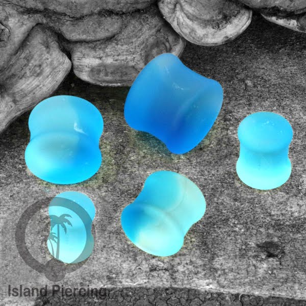 Anting Plug dari Piercing  buat dari Kaca Pyrex. Tindik Plug sand-blast, frosted style pilihan banyak warna