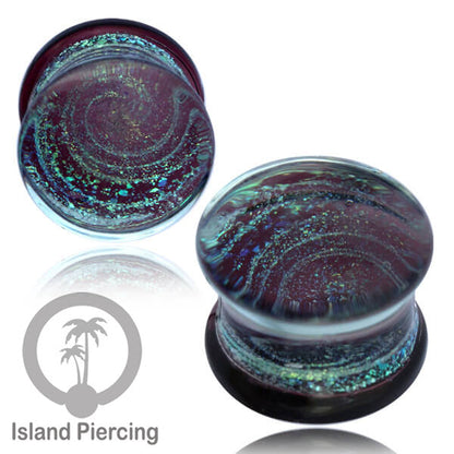 Plug kaca Piercing dengan motif jamur, jelly fish dan spiral. Tindik earplug kaca berkualitas