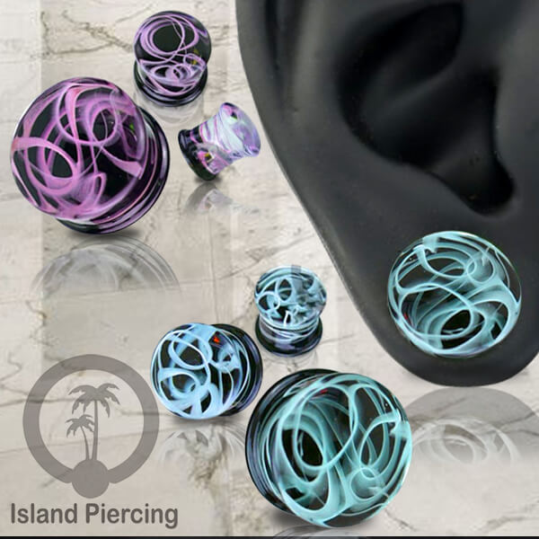 Anting Plug dari piercing  buat dari kaca Pyrex asli. Plug body jewelry yang sangat menarik