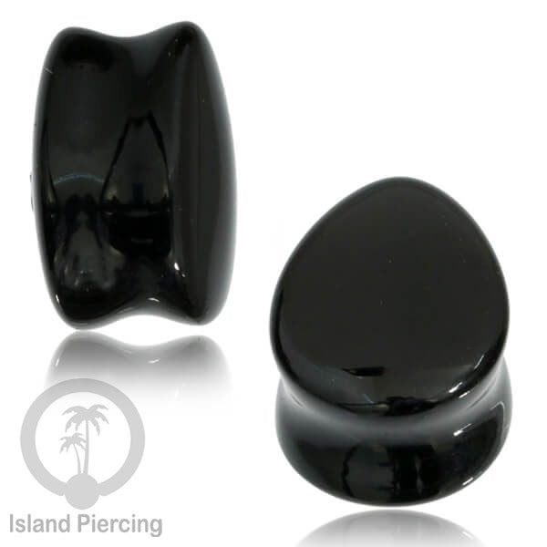Anting Plug dari Piercing  buat dari Kaca Pyrex. Tindik Plug bentuk tetes tiga pilihan warna